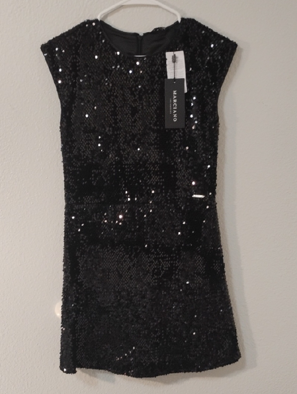 Marciano Black Sequin Sheath Dress NWT